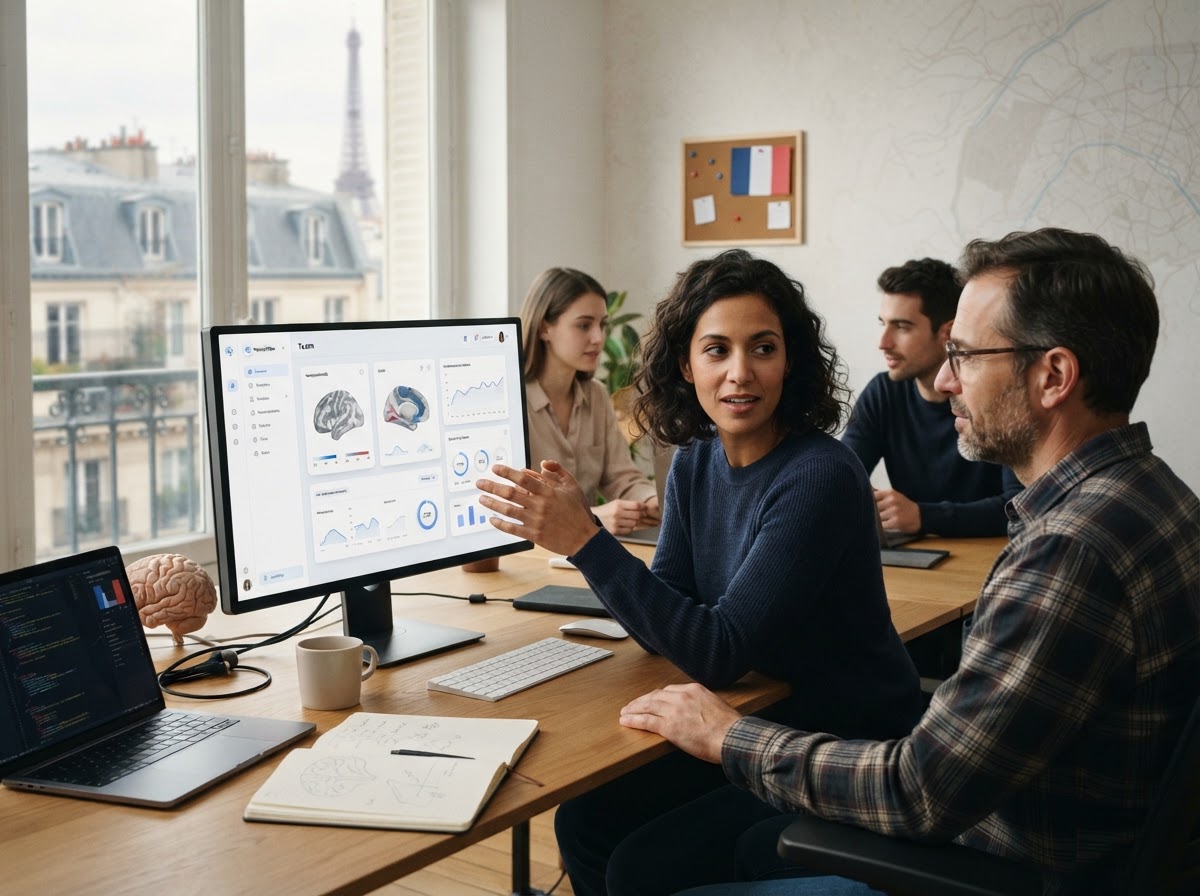 NeuroView AI, équipe travaillant sur l'analyse de données financières
